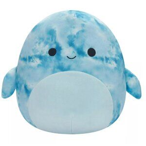 Squishmallows Original - Rare - Danika the Blue Crinkle Tie-Dye Dolphin 12 Inch